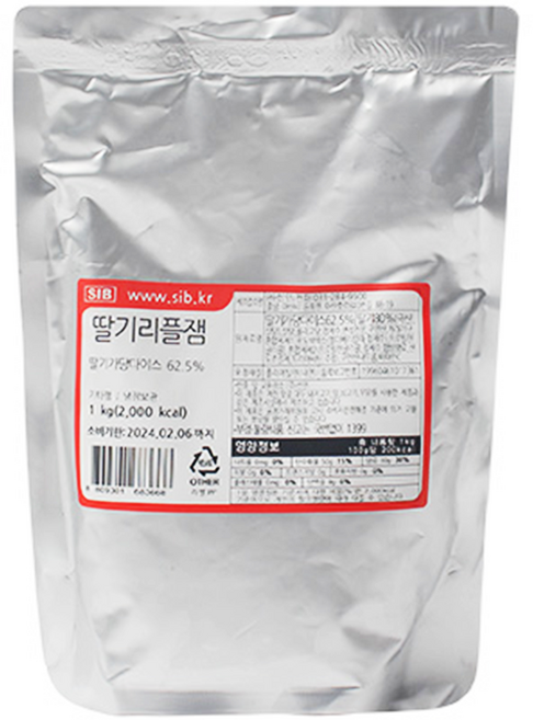 딸기 리플잼 1kg 아이스박스포장, 1개