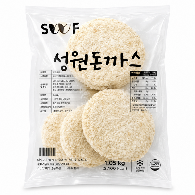 성원 돈까스, 2개, 1kg