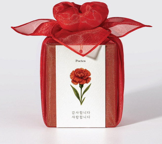 포이티 국산 카네이션 꽃차 보자기포장 스승의날 카네이션선물, 1개, 1개입, 14g