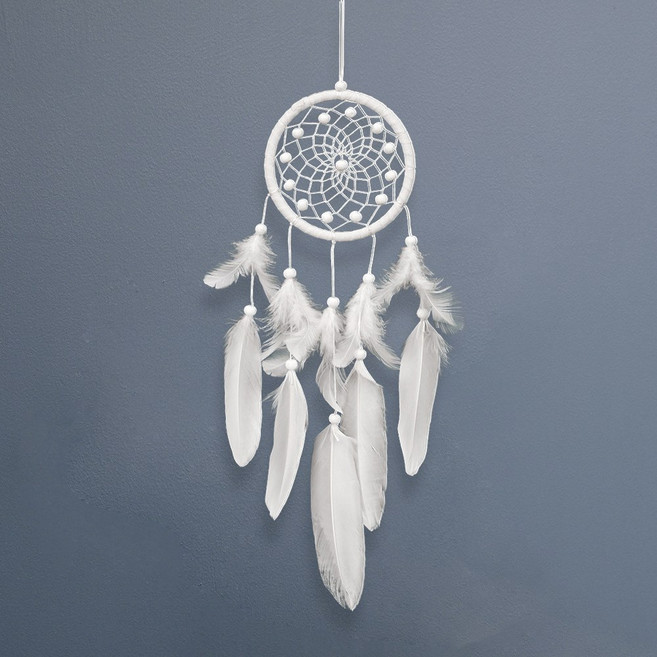 다이나토리 화이트 편한마음 행운 깃털 드림캐쳐, white