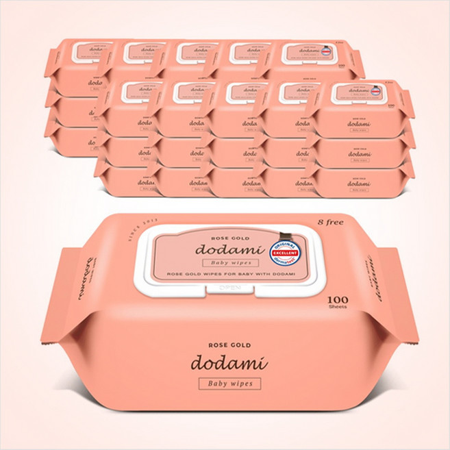 도담이 무자극 두꺼운 두툼한 물티슈 아기물티슈 캡형 100매 x 50팩, 40g