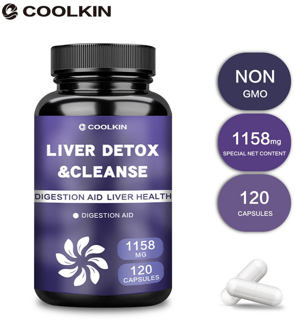 간 해독 및 정화 - 밀크시슬 민들레 - 간 건강 지원 회복 포뮬러, 3개, 60정