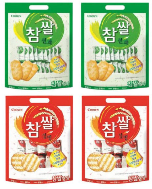 크라운제과 참쌀선과 253g 2개 + 참쌀설병 270g 2개, 1.044kg, 1개