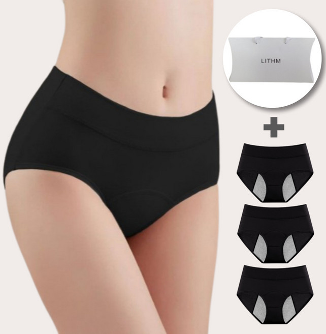리듬 여성 생리팬티 하이웨스트 면 위생팬티 3종