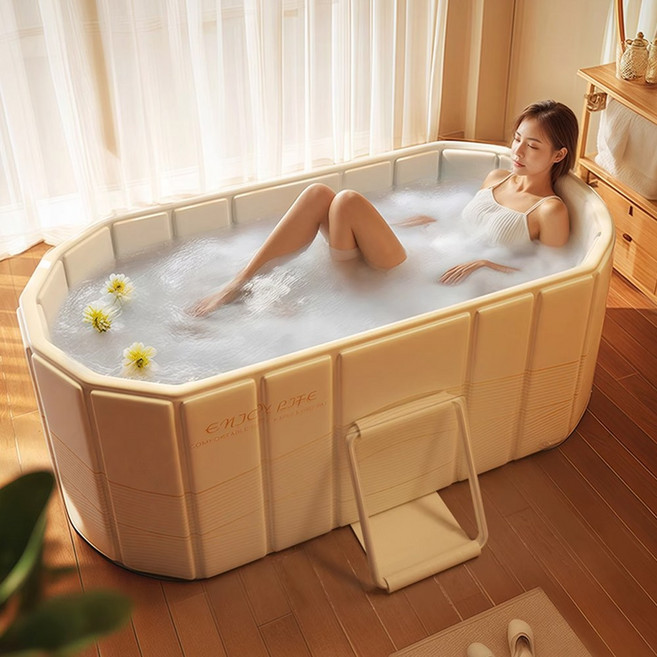 하루꿈 접이식 욕조 플딩 이동식 대형 성인용 목욕통, 뚜겅 없음, 1개