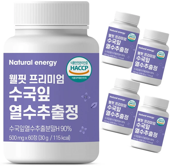 웰핏 수국잎 열수 추출물 프리미엄정, 60정, 5개, 60정 - 쿠팡