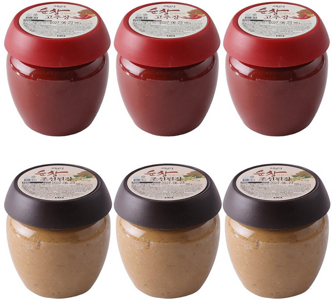 강병원 세교정 순창 상황버섯 고추장 조선된장 4통/6통 세트 HACCP인증 된장 순창된장 순창고추장, 고추장500g 3통+조선된장500g 3통, 500g, 6개