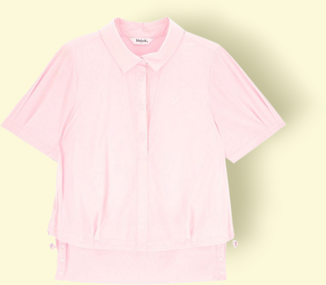 볼빅 25 S/S 여성 우븐 저지 믹스 그램 반팔 셔츠 VLTSP432 PK