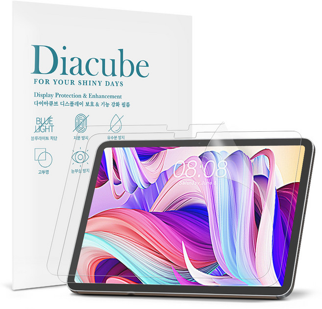 다이아큐브 태클라스트 T40 PRO 저반사 지문방지 항균 블루라이트차단 액정보호필름 간편부착, 2개입