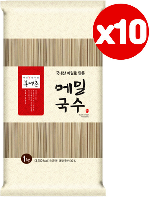 봉평촌 메밀국수 1kg 10봉 막국수 메밀소바 냉모밀, 10개