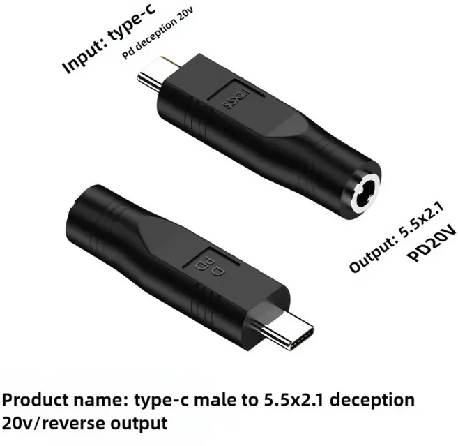USB C Male - DC Female 전원 케이블 PD100w 타입-C 어댑터 컨버터 플러그 (스타링크 미니 DC5.5X2.1 충전, 01 DC5521