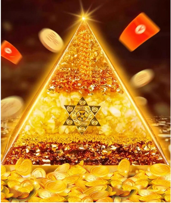 뚱보 돈을 부르는 카운터 피라미드 조각상 풍수소품, 피라미드  장식품