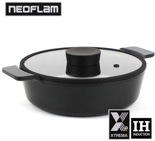 NEW네오플램 불칸 IH인덕션냄비 엑스트리마 양수 편수냄비 전골 국냄비 국솥 세라믹코팅, 32.1cm, 1개, 32.1 x 23.2 x 7 cm