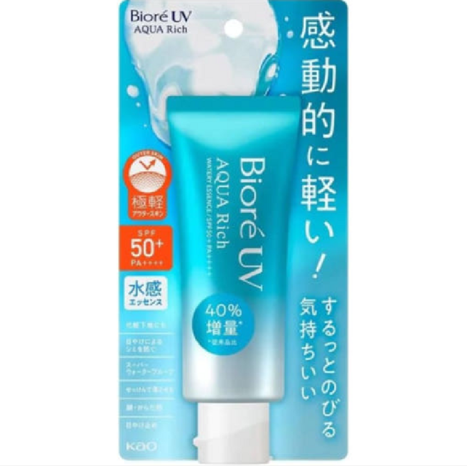 [국내배송] 일본직수입-비오레 UV 아쿠아리치 워터리 에센스 선크림 50+, 70g, 1개