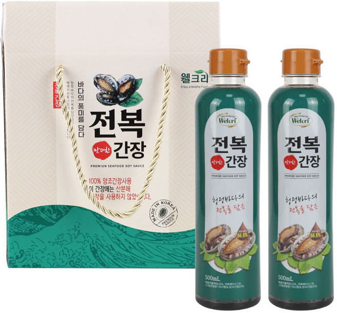 웰크리 완도 전복간장 500ml 2p 선물세트, 1세트