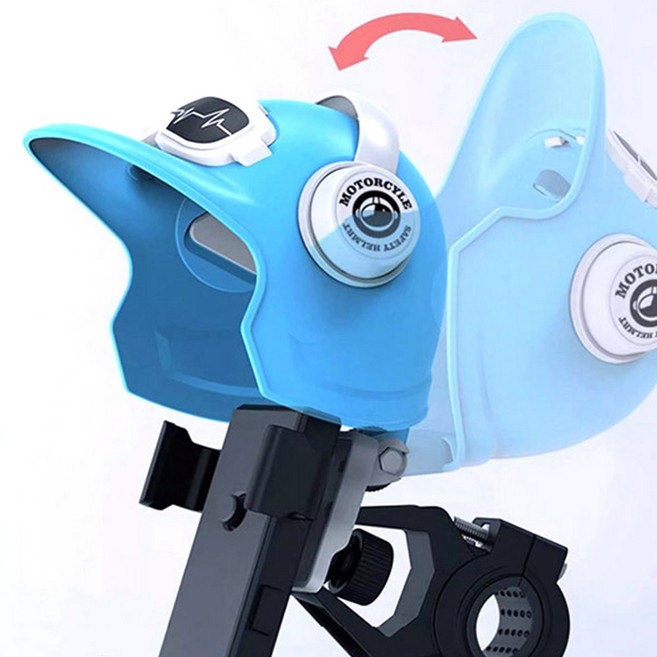 FOOI 오토바이 스마트폰 거치대 헬멧 장착 햇빛 차단 빗물 방수 자전거 전동킥보드, 1개, 오토바이용-블루
