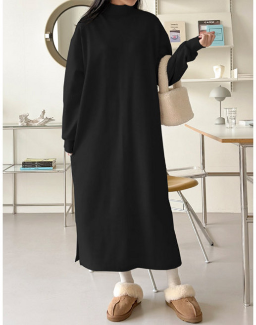 마이쏭 여성 빅사이즈 루즈핏 겨울원피스 모아반폴라롱원피스(기모)