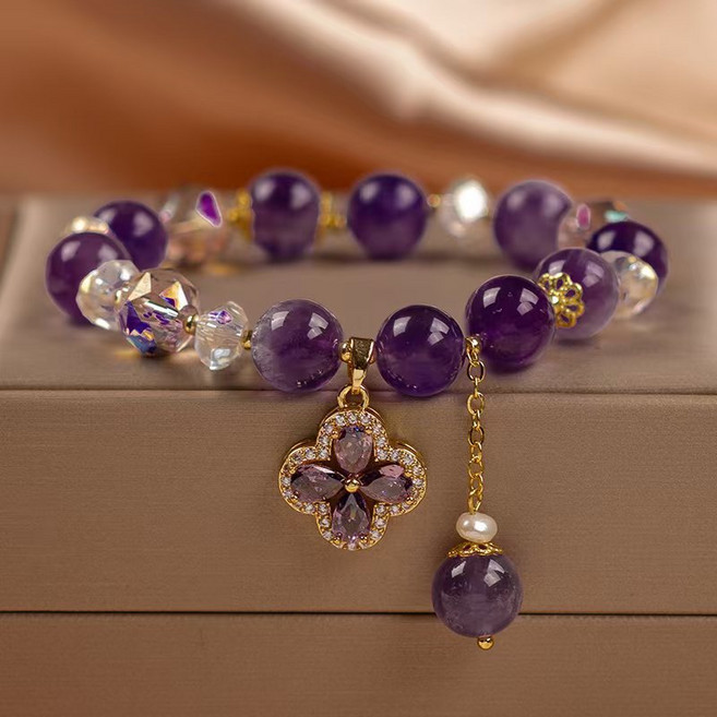 쟈스민홈 고급스러운 퍼플 크리스탈 여성 팔찌