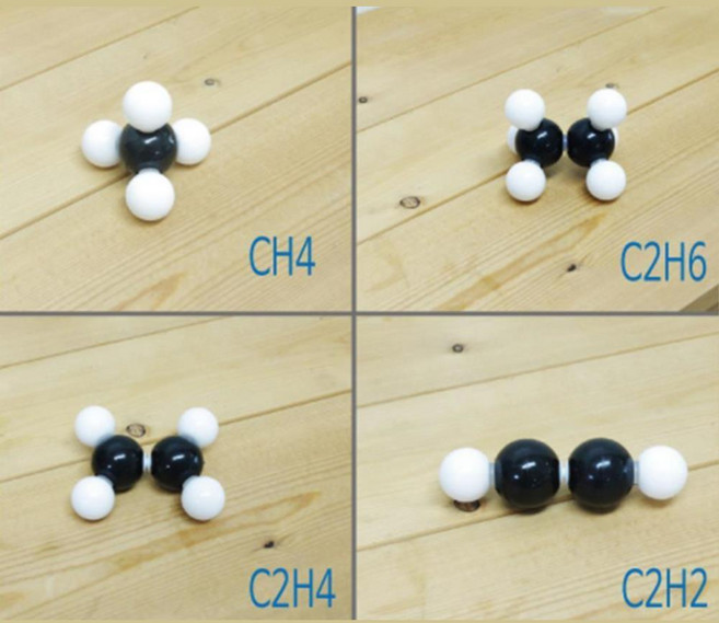 유기화합물 분자구조 모형 4종 세트 과학실습 실험 기초과학 DIY