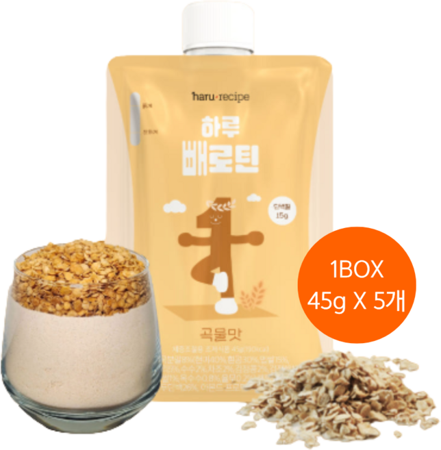 하루빼로틴 맛있는 다이어트 쉐이크 파우치 꼬숩달달 곡물맛, 5개, 45g