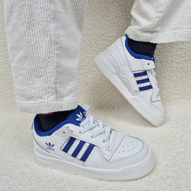 아디다스 포럼 로우 CL 오리지널스 키즈 유아 신발끈 묶을 필요 없는 운동화 아동화 화이트 매장정품