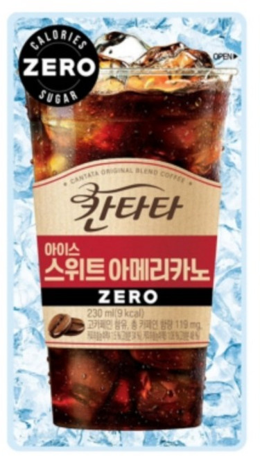 칸타타 아이스 제로 스위트 아메리카노, 230mlx10팩x3박스, 30개, 230ml