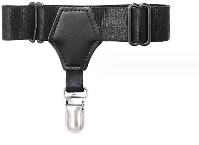 여성용 블랙 양말 가터 조절 가능한 탄성 미끄럼 방지 거치대 벨트 다리 멜빵 JK 일본 스타일 1PC, 01 Plastic single clamp