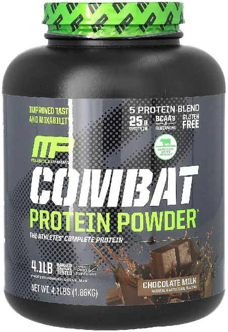 MusclePharm (머슬 팜) Combat Protein Powder 바나나 크림 1 81kg(4lb), 1.86kg, 1개 - 쿠팡