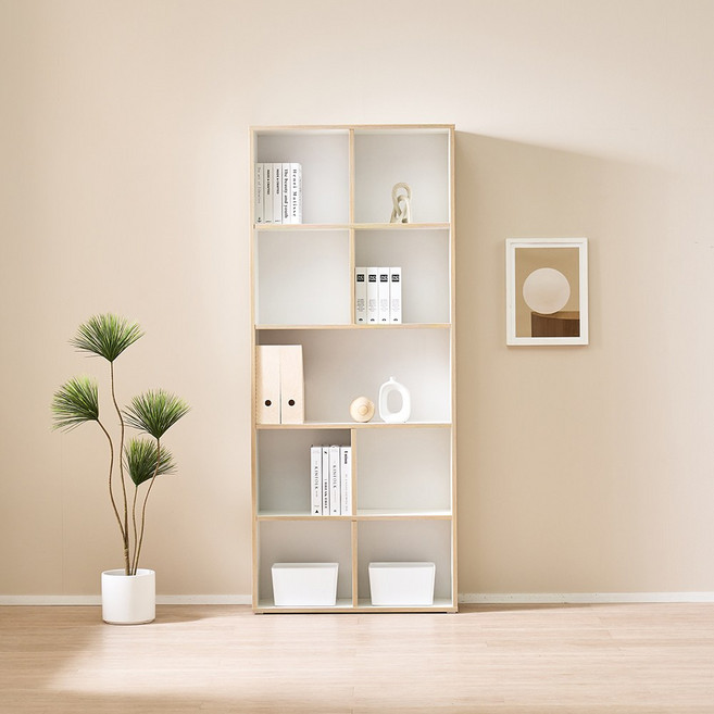 스위트 5단 오픈장 키큰 수납장 책장 거실장 600 800, 화이트, 6단