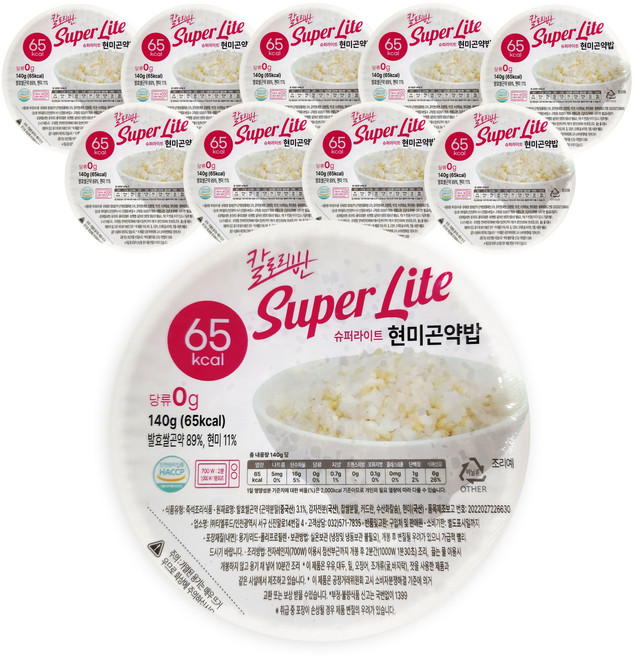 칼로리반 저칼로리 현미곤약밥 65kcal, 10개, 140g