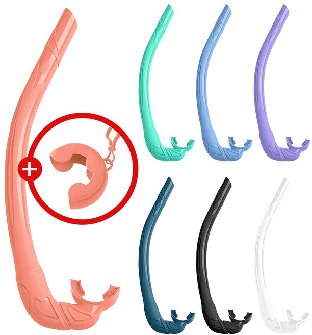 위베런 폴더블 스노클 스노쿨링장비 스노클세트 실리콘 호흡기, 스카이블루