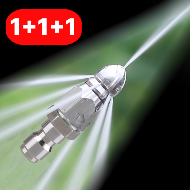 섭합 [1+1+1] 스텐 고압 세착노즐 배수관 물청소 하수구 청소, 3개