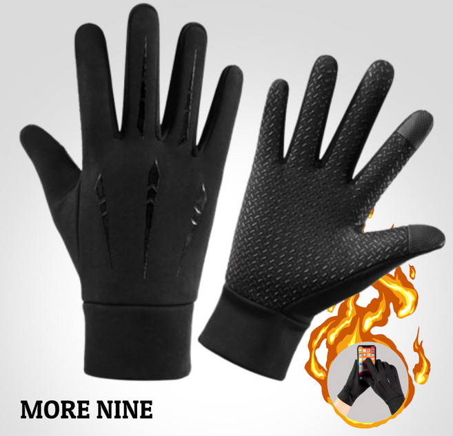 모어나인 겨울 방한 스마트 터치 스포츠 작업 장갑, 블랙, 1개