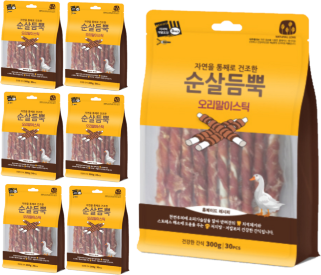 순살듬뿍 오리말이스틱 30P, 300g, 7개