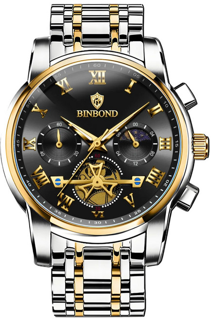 BINBOND 2026 새로운 남성용 시계 야광 방수 쿼츠 시계 012
