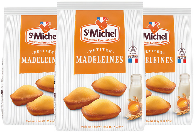 St Michel 袋裝瑪德蓮蛋糕, 175g, 3個