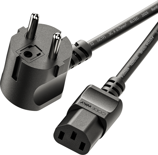 코드웨이 국산 AC 10A 전원코드 파워케이블 블랙, 1개, 3m