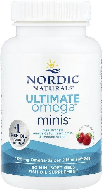 노르딕내추럴스 얼티메이트 오메가 미니 Ultimate Omega 딸기 맛 소프트젤 60정, 1개 - 쿠팡