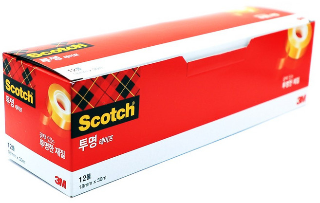 3M 스카치 다용도 투명 테이프리필550 18mm/30m 12개입, 기타, 12개