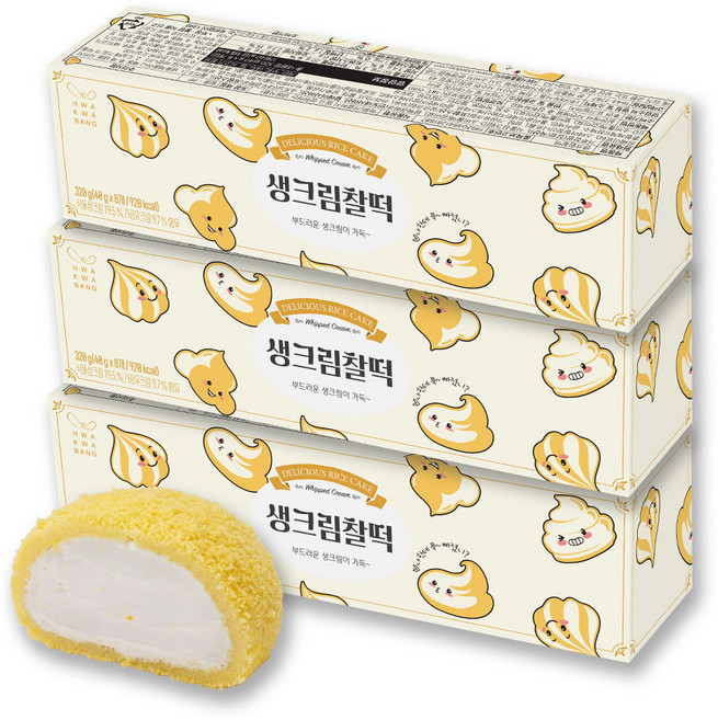 화과방 생크림찰떡(40gx8개입), 320g, 3세트