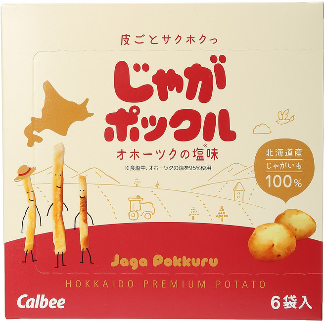 가루비 포테이토 팜 쟈가폿쿠루 감자스낵 6개입, 108g, 1개