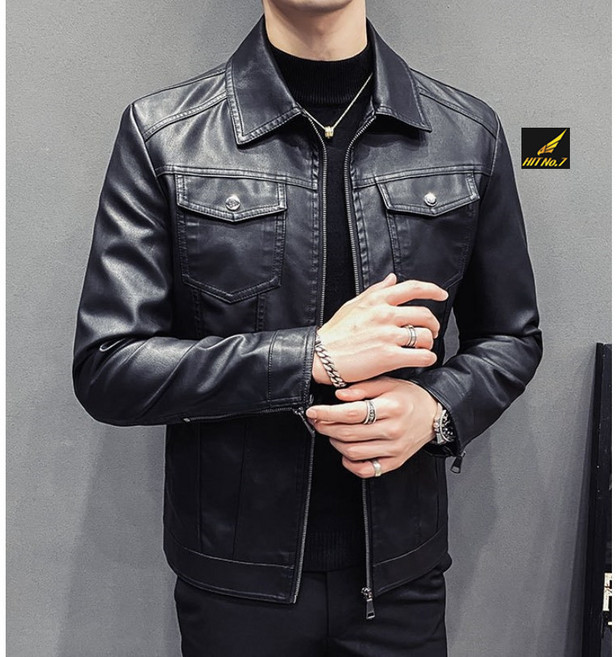 간지남 핏좋은 남성 가죽자켓 바이크의류 라이더자켓 점퍼 9PO, 105(2XL), 블랙(일반)