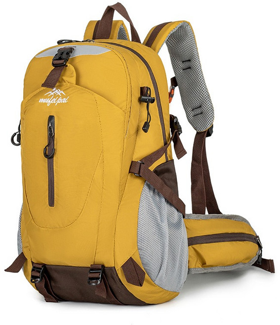 대용량 등산배낭 남여공용 백팩 초경량 등산 캠핑 33L 방수 여행 출장 가방 걷기 운동 배낭 가방 5중 수납, 노란색