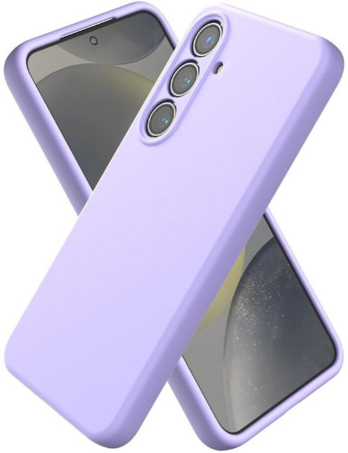 CUZMIGO 삼성 갤럭시 S25 엣지용 실리콘 케이스 긁힘 방지 극세사 안감이 있는 부드러운 슬림 액체 실리콘 폰 케이스 귀여운 색상의 카메라 커버 보호 네온 옐로우, 라이트 퍼플, 1개