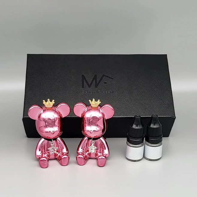 엠퓨처 크롬베어 차량용 방향제 핑크 + 넘버5향오일 5ml 2p 세트, 1개, 파우더, 비누향 - 쿠팡