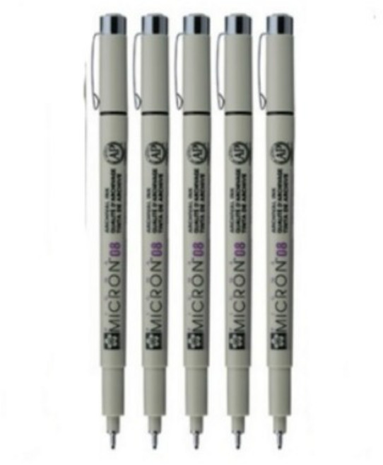 SAKURA 피그마 마이크론 08 젤잉크펜 0.5mm, BLUE, 5개