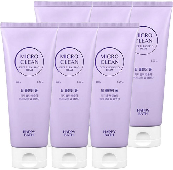 해피바스 마이크로미셀라 딥 클렌징 폼, 150g, 6개