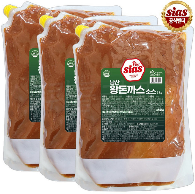 [퀴클리몰] 시아스 남산 왕 돈까스 소스 2kg 실온, 3개