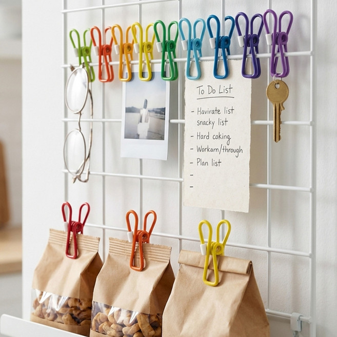 네이빈 멀티컬러 집게 다용도 예쁜 빨래 사진 페이퍼 고정클립, 20개, 혼합색상