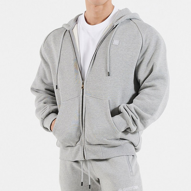 고스트타운 이클립스 남성 머슬핏 집업 후드